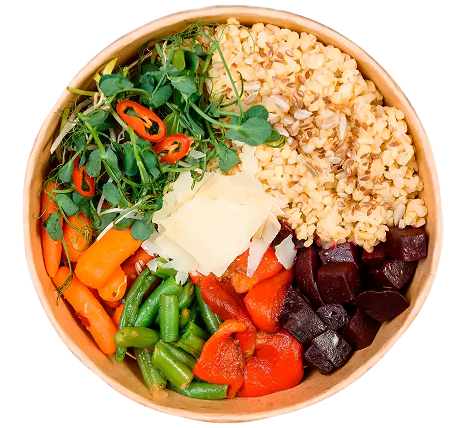 Боул з печеними овочами та пармезаном