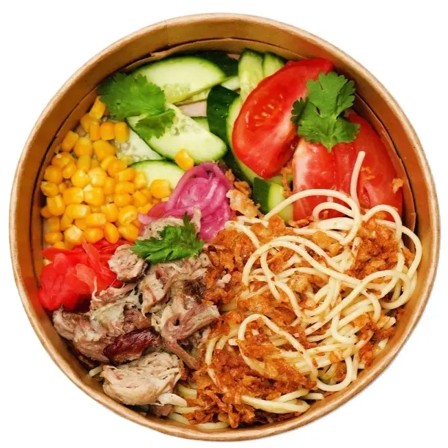 Боул з рваною свининою та овочами